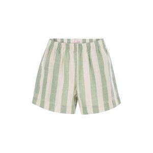 MC2 SAINT BARTH Striped Linen Blend Drawstring Shorts Women WHITE/GREEN Pants